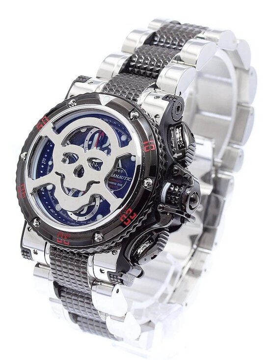 AQUANAUTIC Sub Commander Skull Silver Dial Automatic Men\'s Watch_898132